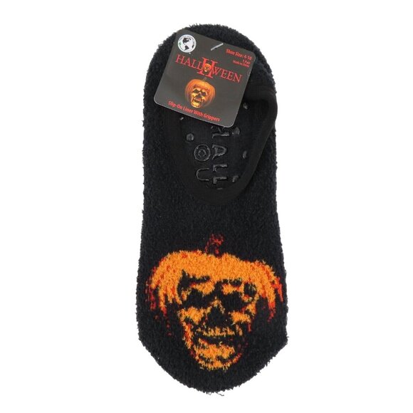 Halloween II Michael Myers Women 4-10 OSFM Fuzzy Slip On Liner Gripper Socks NEW - Picture 7 of 7
